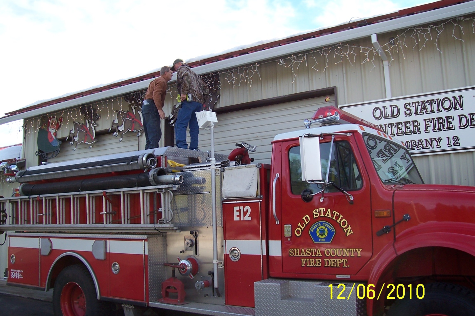 OSVFC fire station and engines in the pines near Old Station, California